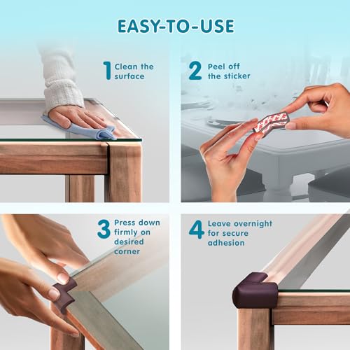 Supples Amazon Brand - Supples Baby Proofing Pre-Taped Corner Guards | Brown | Pack of 20 | Babyproof Foam Protectors for Sharp Corners | Non-Toxic, BPA Free | Tested As Per is 9873 Standards - Image 4