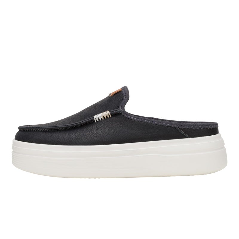 HEYDUDE Austin Lift Leather Black Size 11 | Women's Shoes | Women Slip-on Loafers | Comfortable & Light-Weight - Image 1