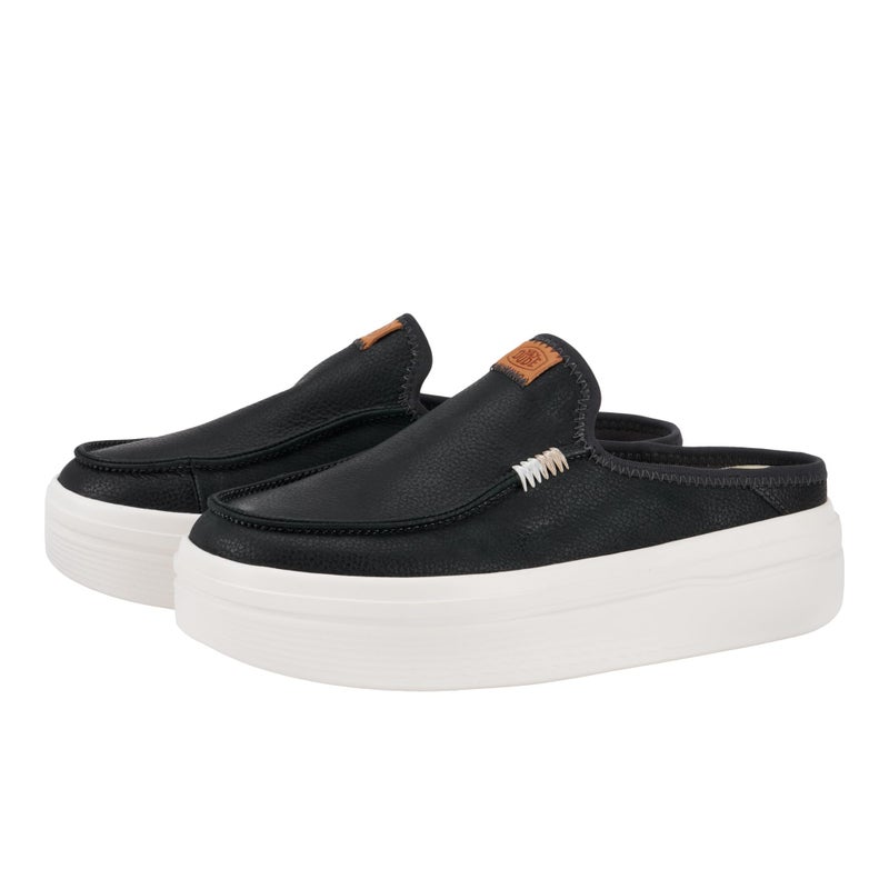 HEYDUDE Austin Lift Leather Black Size 11 | Women's Shoes | Women Slip-on Loafers | Comfortable & Light-Weight - Image 4