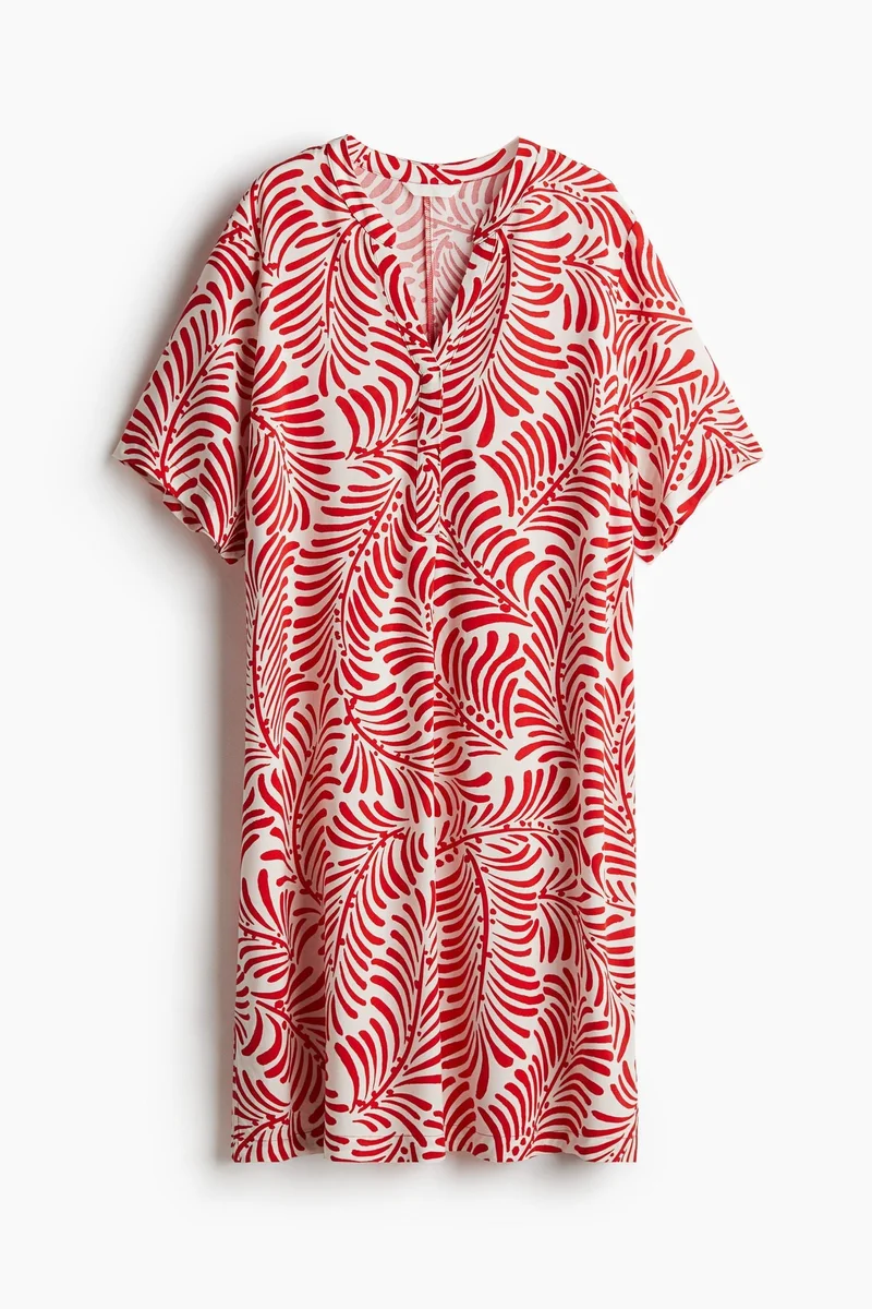 H&M Red Medium Viscose tunic dress for Women | Best Price UAE