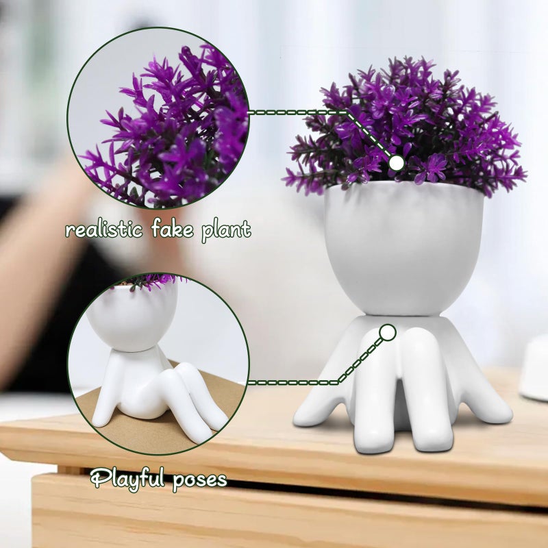 Zerzsy Mini Succulent Plant - Plants Gift - Cute Desktop Decoration Desk Decorations for Women Office - Potted Small Fake Plants for Indoor Decoration-Set of 1 - Image 2
