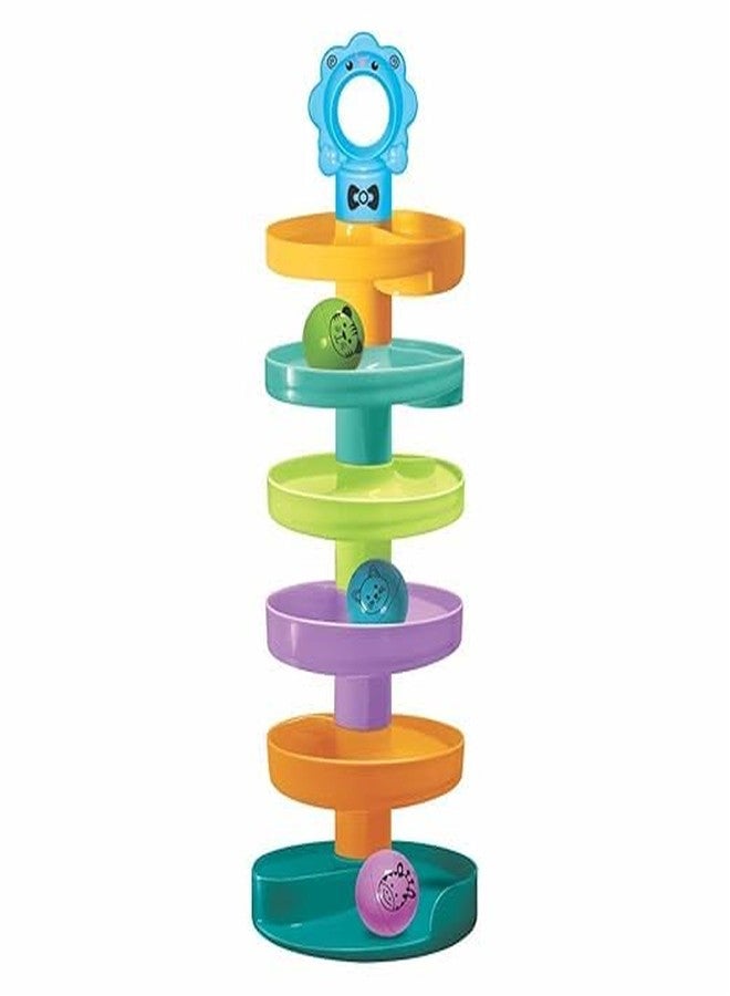 TOYSCAPE Cat Spiral Fun - A Roll Ball | Toy with 7 Multi Layer Ball Drop Tower | Run with Roll Swirling Ramps for Baby | Toddler Educational Development Toy Set | Age 2+ - Image 2