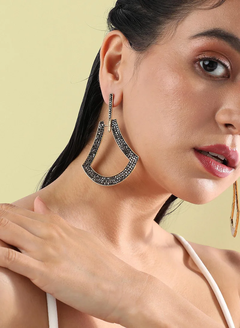 سوهي أقراط الكسوف المتدلية الغامضة - فضية داكنة