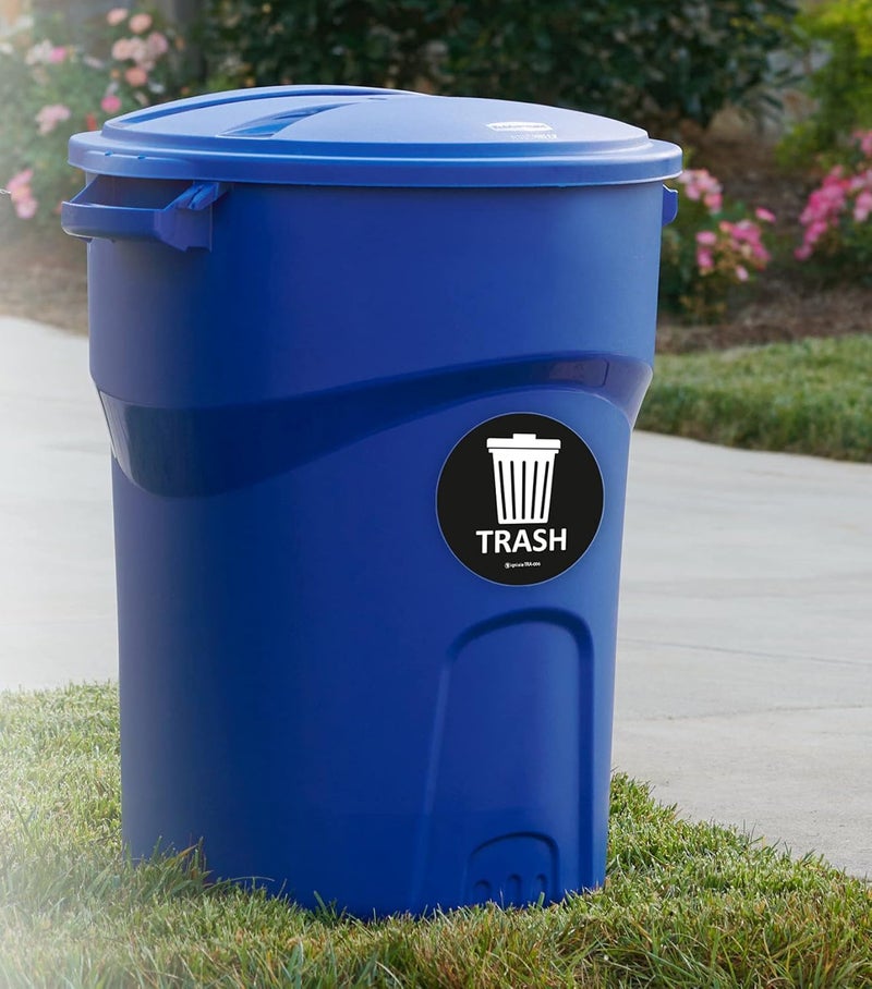 IGNIXIA Recycle Stickers for Trash Can, (Pack of 02) 6x6 Inches Large Blue (Blue and Black) - Image 4