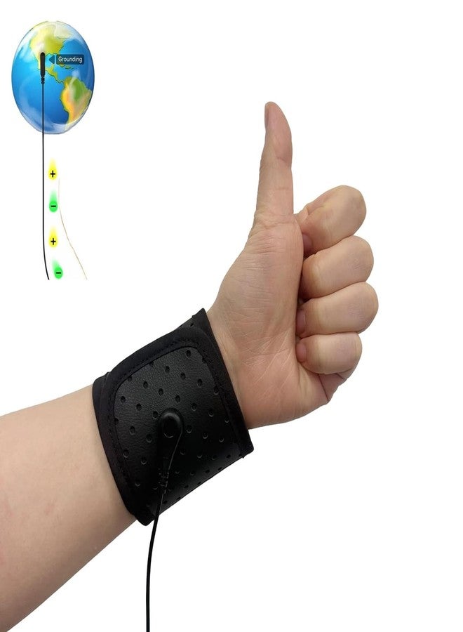 EMIKITS Grounding Wrist Strap,Black Grounding Wristband Improves Sleep Reduces Pain and Inflammation,Increases Energy Grounding Bracelet 12.5"x3.3" - Image 1