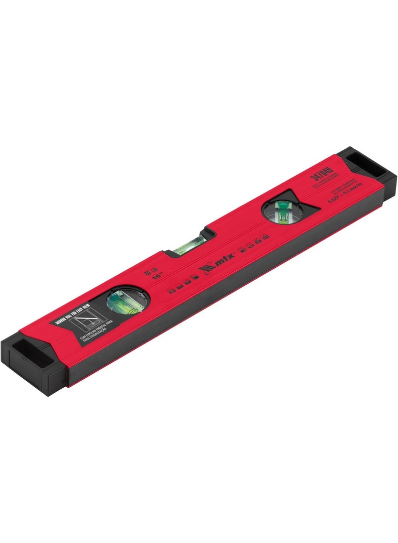 إم تي إكس مقياس المستوى المغناطيسي من الألومنيوم MTX، مطحون، 3 فتحات (مرآة واحدة)، مقوى (400 مم) - Image 1