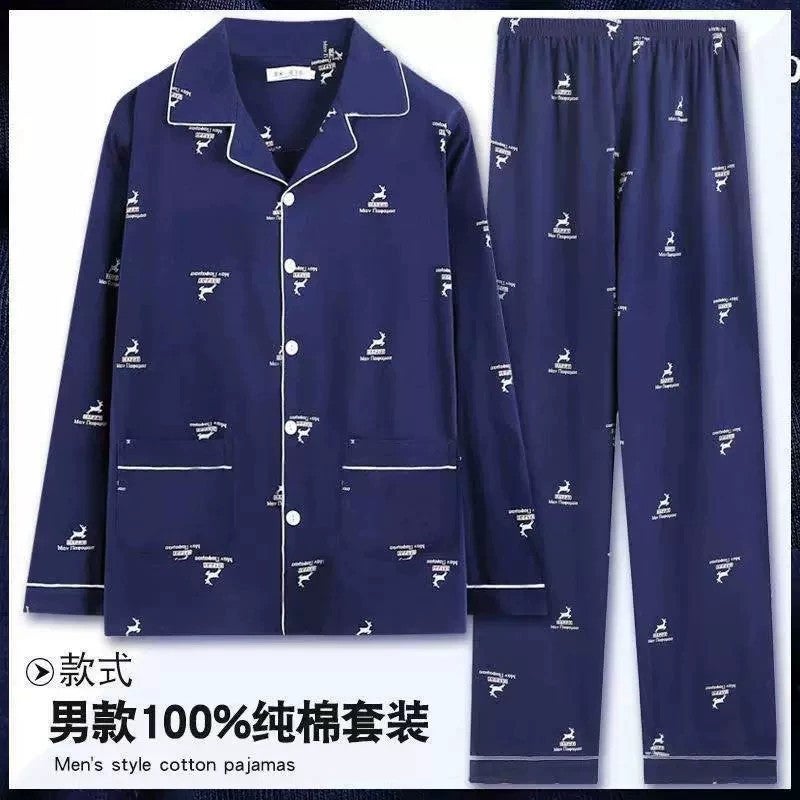 5A Antibacterial Cotton Men's Loungewear Set Checkered Loose Fit Plus Size - Image 4