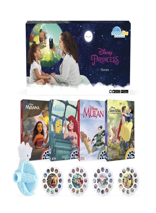 Moonlite Mini Projector with 4 Disney Princess Stories Edition - A New Way to Read Stories Together - 4 Digital Stories with Light Projector - Disney Princess Toys and Gifts for Kids Ages 1 and Up - Image 1