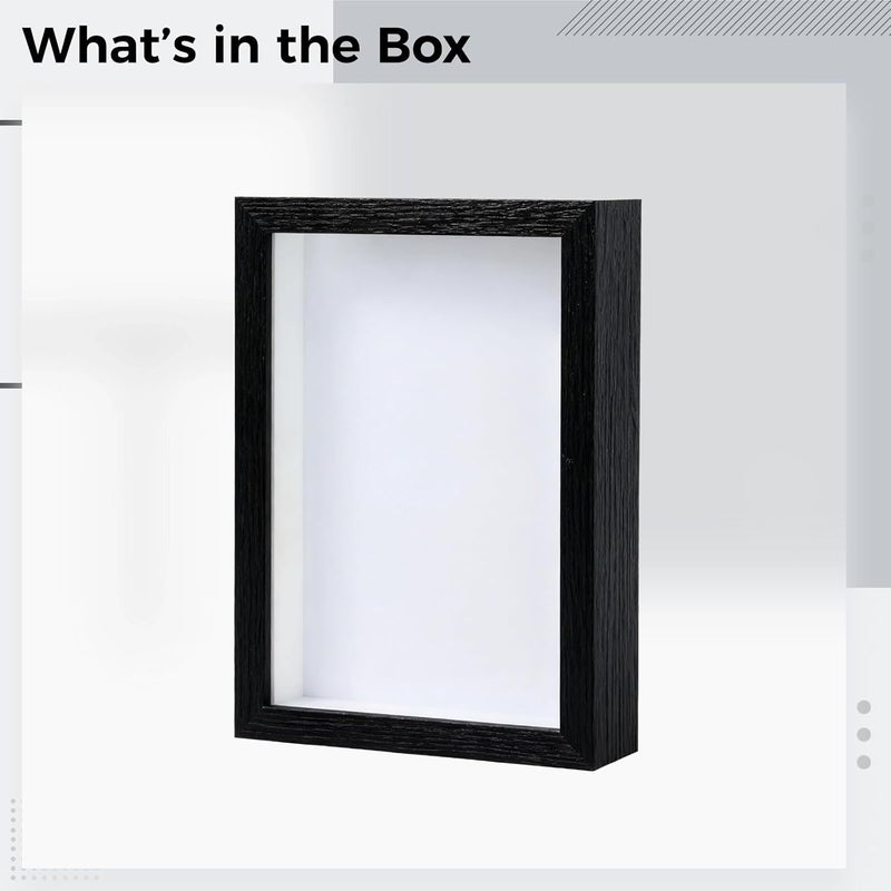 Generic 8.3 X 10.6 in Black Shadow Box Frame, 1.2 in / 3 Cm , Artificial Board Hollow Stand Display Case for Specimens, Collectibles, DIY Art, Dried Flowers - Image 5