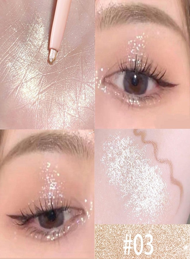 Nobeka 3PC Dual Ended Highlighter Makeup Pen, Glitter & Matte Nude EyeLiner & Eyeshadow, Liquid Contour Liner 2 in 1 Eye Make Up Stick, Mulit-Funtional Long Lasting Lying Silkworm Pencil Set - Image 5