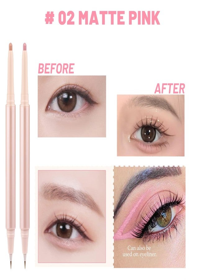 Nobeka 3PC Dual Ended Highlighter Makeup Pen, Glitter & Matte Nude EyeLiner & Eyeshadow, Liquid Contour Liner 2 in 1 Eye Make Up Stick, Mulit-Funtional Long Lasting Lying Silkworm Pencil Set - Image 3