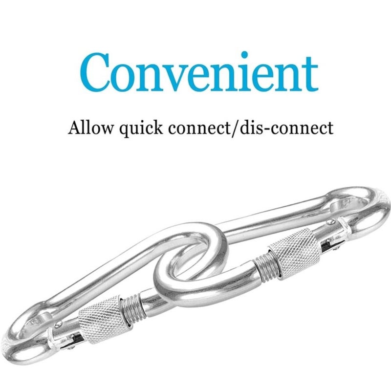 6 Pcs Stainless Steel Camping Hammock Spring Hooks for Hammock Hiking Dog Leash - Image 2