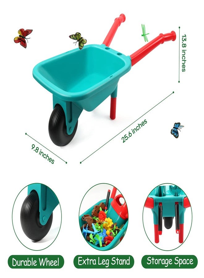 CUTE STONE Kids Gardening Tool Set, Garden Toys with Wheelbarrow, Watering Can, Shovel, Flower Garden Building Toy, Pretend Play Outdoor Indoor Activities Stem Toy Gifts for Boys Girls - Image 4