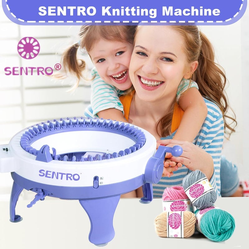 Sentro 48 Needles Knitting Machine with Row Counter, Smart Knitting Crochet Machine,Weaving Round Loom,Double Knit Loom Machine Kit,DIY Knit Scarf Hat Sock - Image 2