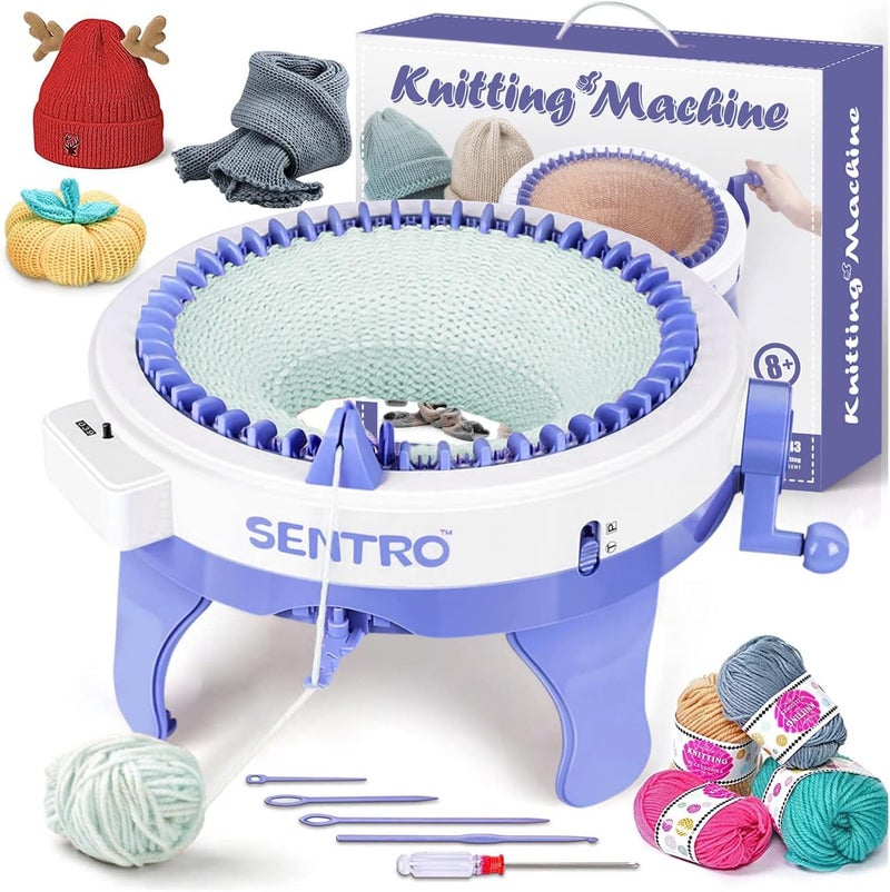 Sentro 48 Needles Knitting Machine with Row Counter, Smart Knitting Crochet Machine,Weaving Round Loom,Double Knit Loom Machine Kit,DIY Knit Scarf Hat Sock - Image 1