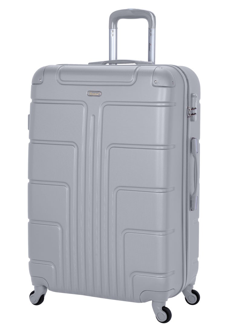 SENATOR Hard Case Travel Bag Large Luggage Trolley ABS Lightweight Suitcase with 4 Spinner Wheels A1012 Silver - Image 1