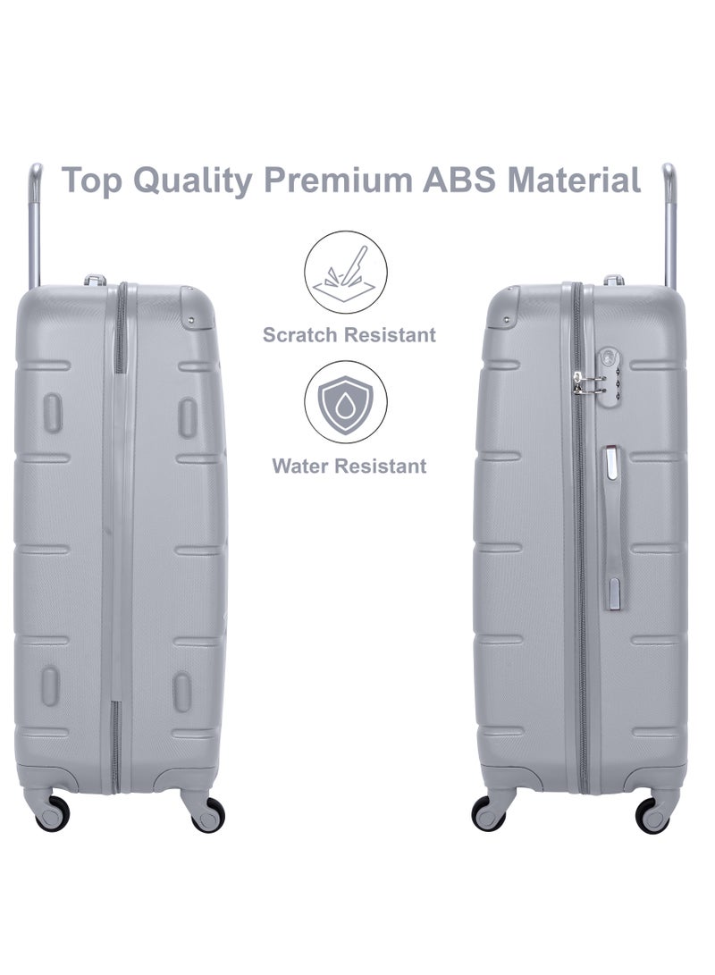 SENATOR Hard Case Travel Bag Large Luggage Trolley ABS Lightweight Suitcase with 4 Spinner Wheels A1012 Silver - Image 3