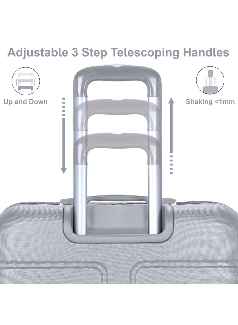 SENATOR Hard Case Travel Bag Large Luggage Trolley ABS Lightweight Suitcase with 4 Spinner Wheels A1012 Silver - Image 4