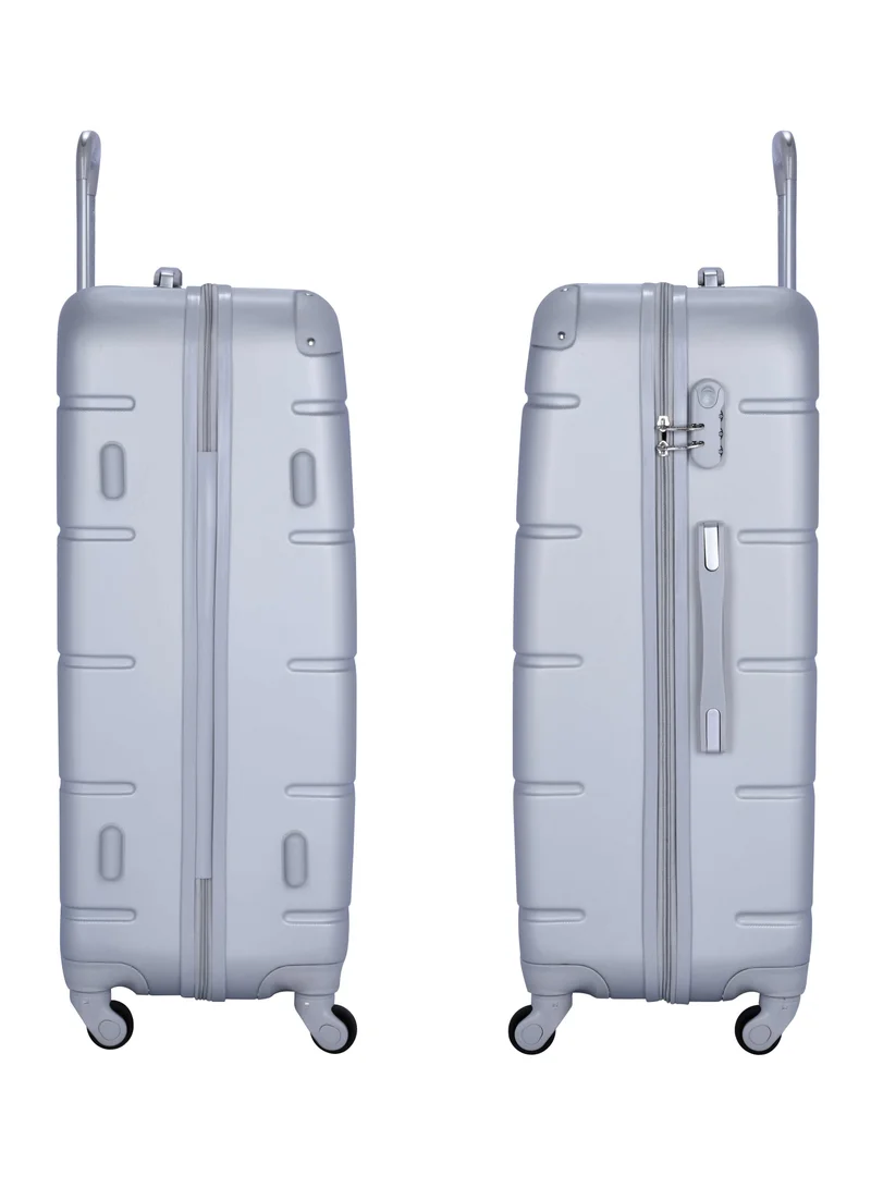 SENATOR Hard Case Travel Bag Large Luggage Trolley ABS Lightweight Suitcase with 4 Spinner Wheels A1012 Silver