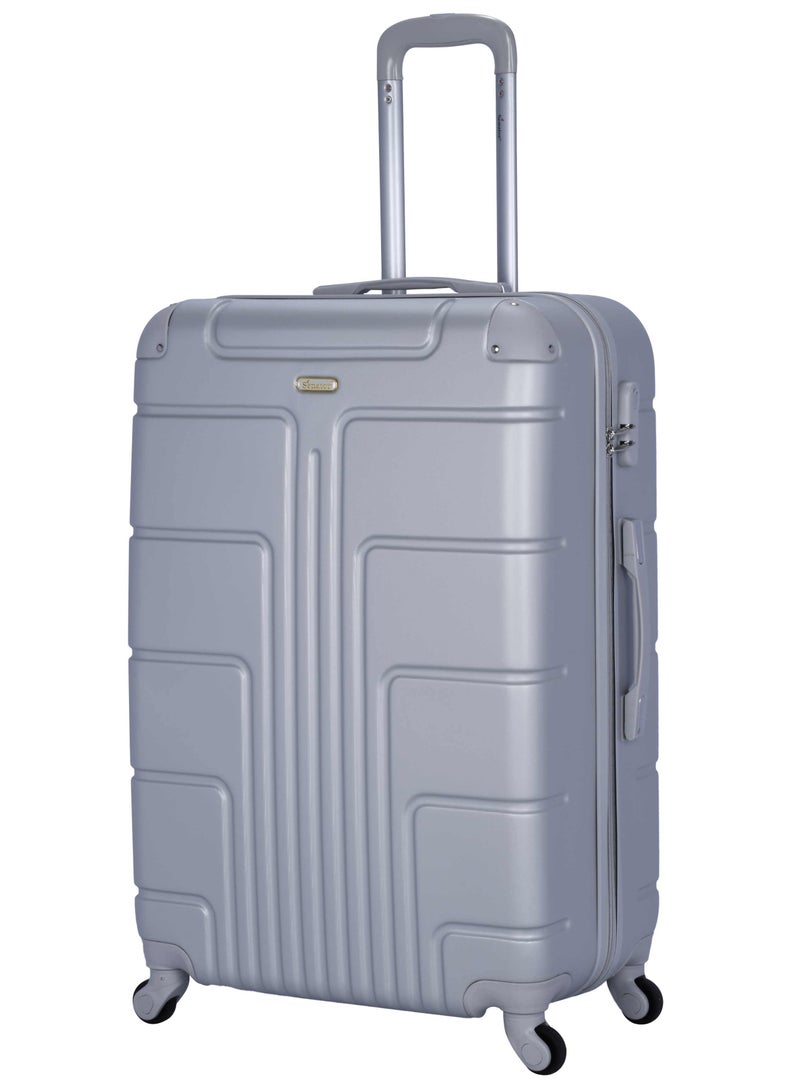 SENATOR Hard Case Travel Bag Large Luggage Trolley ABS Lightweight Suitcase with 4 Spinner Wheels A1012 Silver - Image 1