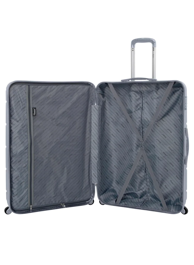 SENATOR Hard Case Travel Bag Large Luggage Trolley ABS Lightweight Suitcase with 4 Spinner Wheels A1012 Silver