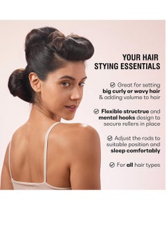 KASTWAVE Heatless Hair Curler 3 Pack Black Flexi Rods with Hook Heatless Curling Rod for All Hair Types No Heat Curlers to Sleep In Overnight Heatless Curls for Blowout Hair  - Image 5