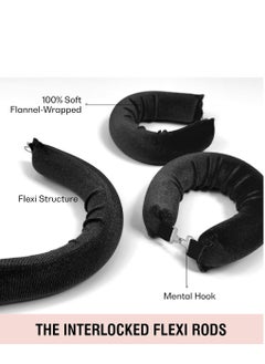 KASTWAVE Heatless Hair Curler 3 Pack Black Flexi Rods with Hook Heatless Curling Rod for All Hair Types No Heat Curlers to Sleep In Overnight Heatless Curls for Blowout Hair  - Image 2