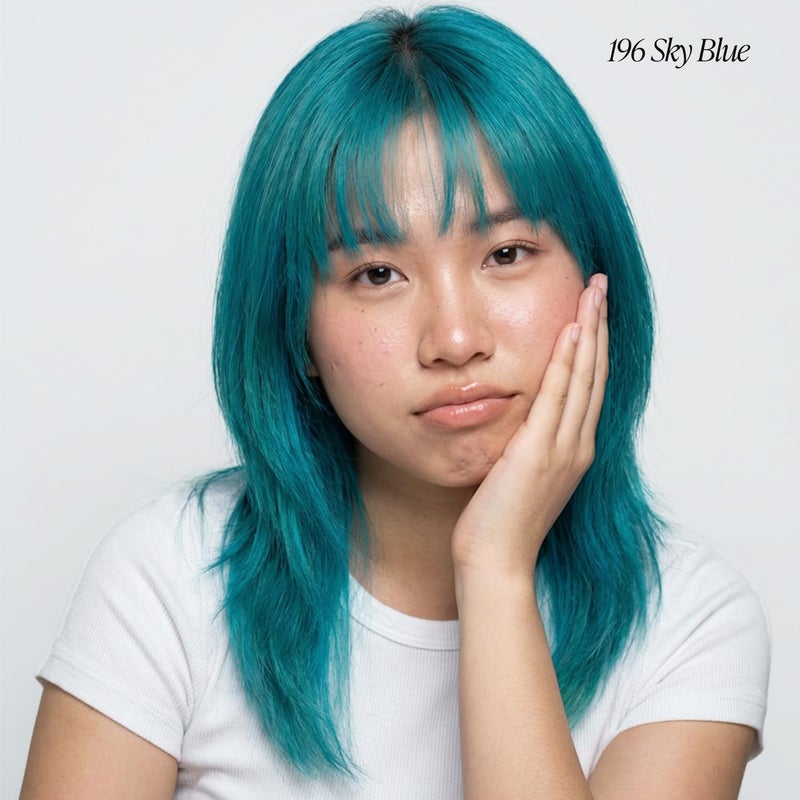 Adore Semi Permanent Hair Color (196 Sky Blue) | Vegan & Cruelty-Free Blue Hair Dye | No Ammonia, No Peroxide, No Alcohol | 4 Fl Oz - Image 2