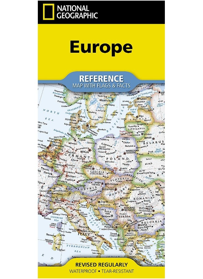 null - National Geographic Europe Map (Folded with Flags and Facts) - Image 1