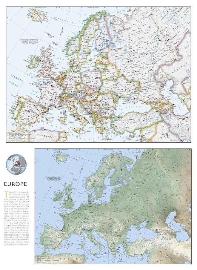 null - National Geographic Europe Map (Folded with Flags and Facts) - Image 1