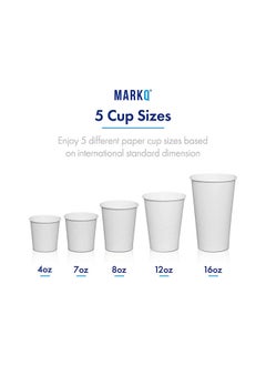 MARKQ [100 Cups] 4 oz. White Paper Cups - Small Disposable Espresso, Qahwa, Bathroom, Mouthwash Cups  - Image 4