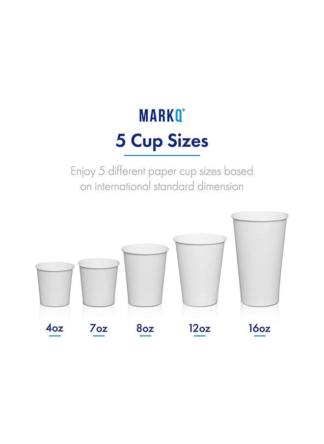 MARKQ [100 Cups] 4 oz. White Paper Cups - Small Disposable Espresso, Qahwa, Bathroom, Mouthwash Cups  - Image 4