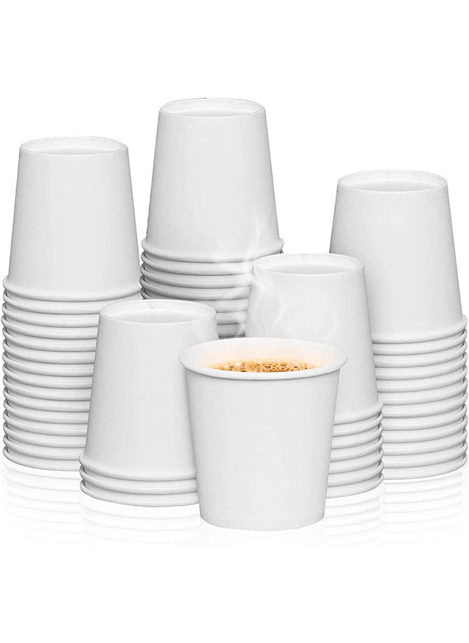 MARKQ [100 Cups] 4 oz. White Paper Cups - Small Disposable Espresso, Qahwa, Bathroom, Mouthwash Cups  - Image 1