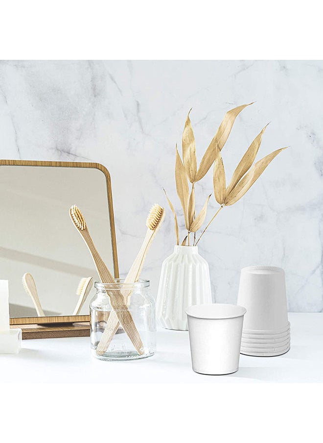 [100 Cups] 4 oz. White Paper Cups - Small Disposable Espresso, Qahwa, Bathroom, Mouthwash Cups