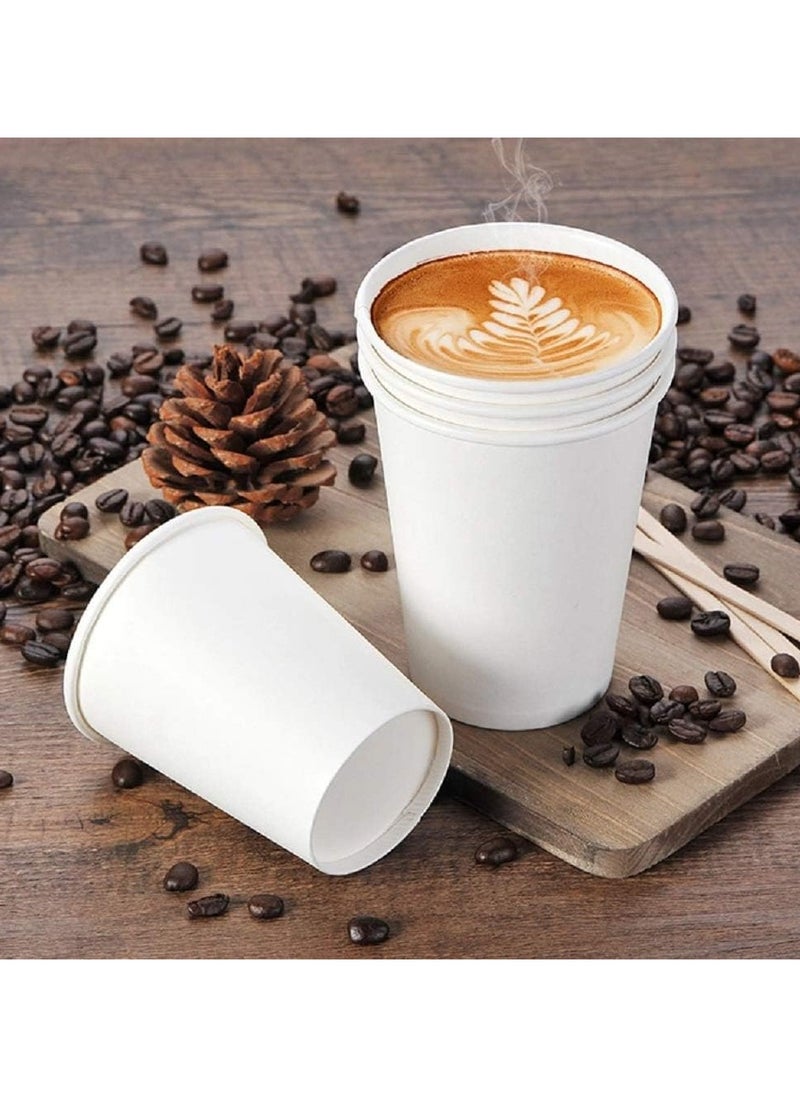 [100 Cups] 4 oz. White Paper Cups - Small Disposable Espresso, Qahwa, Bathroom, Mouthwash Cups
