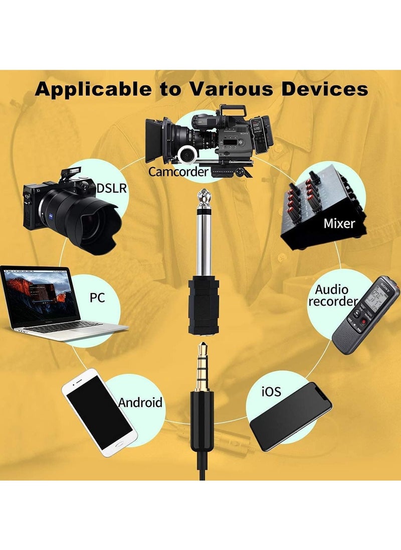 synco - Dual Lavalier Lapel Microphone, SYNCO Lav-S6D Lav Mic Double-head Clip on Omnidirectional 6m Cable for iPhone Android Smartphone, Camera DSLR, Audio Recorder, Laptop PC, with 6.3mm Adapter - Image 1