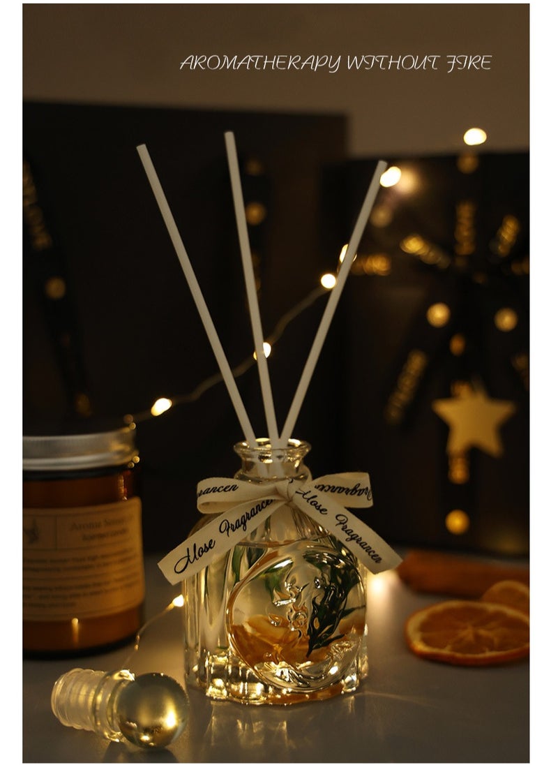 Mei Lifestyle - Jasmin Aromatic Dried Botanicals Reed Diffuser Scented Candle Jar and Bubble Candle Gift Set with Luxury Box - Image 1