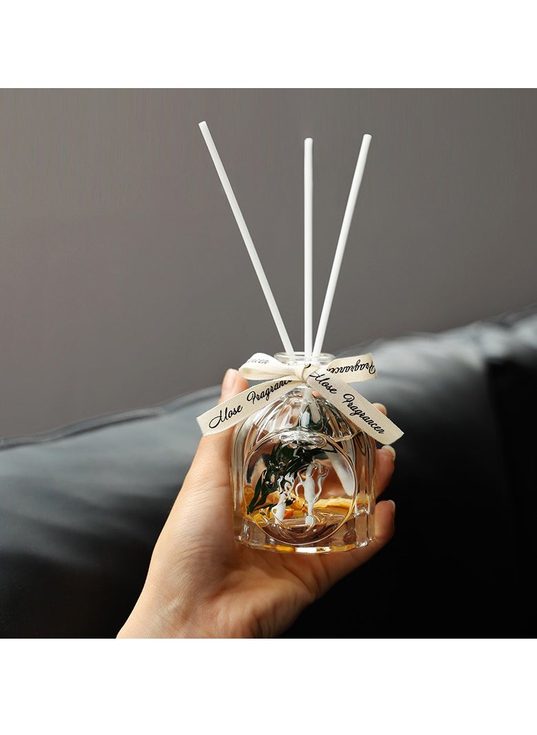 Mei Lifestyle - Jasmin Aromatic Dried Botanicals Reed Diffuser Scented Candle Jar and Bubble Candle Gift Set with Luxury Box - Image 1