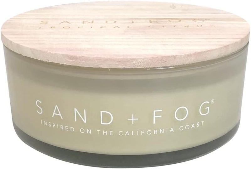 Sand + Fog Scented Candle - Tropical Citrus Additional Scents and Sizes 100% Cotton Lead-Free Wick Luxury Air Freshening Jar Candles Perfect Home Decor for Your Cocktail Table 34 oz, Orange,Violet - Image 1