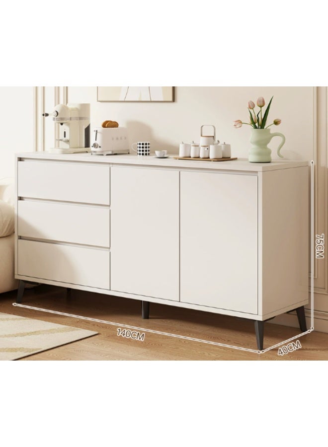 140cm  White Multifunctional Storage Cabinet Sideboard Tv Cabinet Integrated Wall Storage Cabinet With 3 Drawers And Double Doors Extra Large Capacity（140*40*75cm） - Image 2