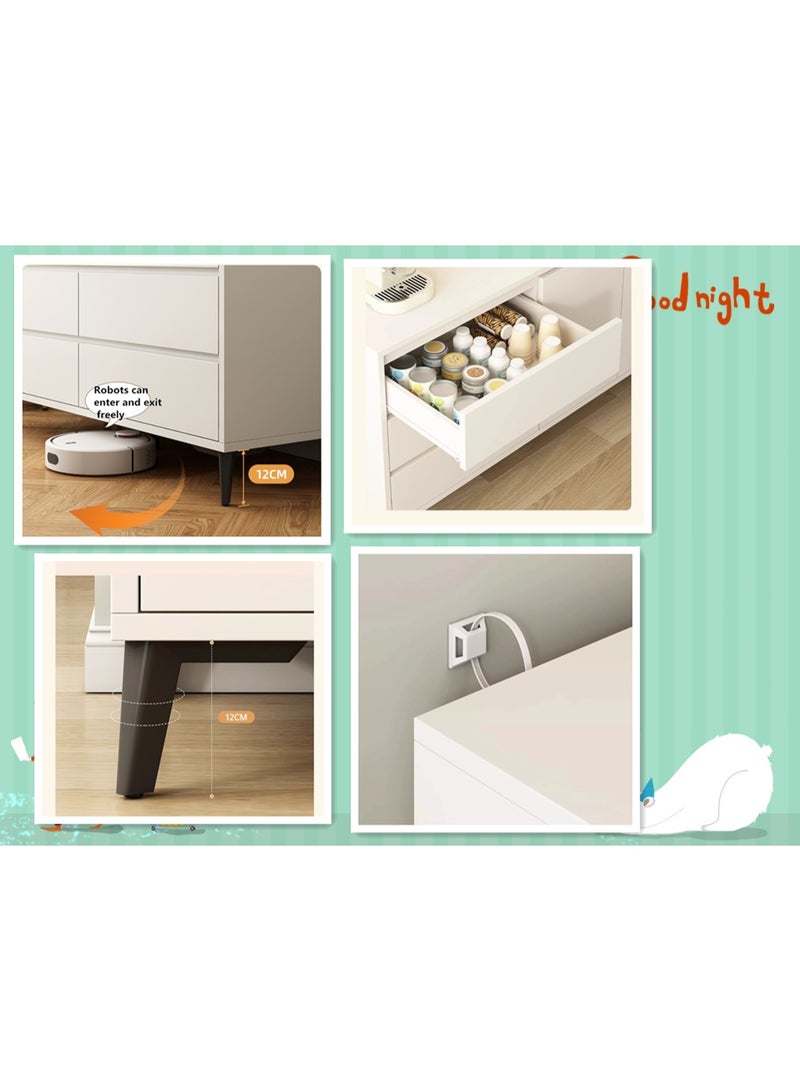140cm  White Multifunctional Storage Cabinet Sideboard Tv Cabinet Integrated Wall Storage Cabinet With 3 Drawers And Double Doors Extra Large Capacity（140*40*75cm） - Image 5