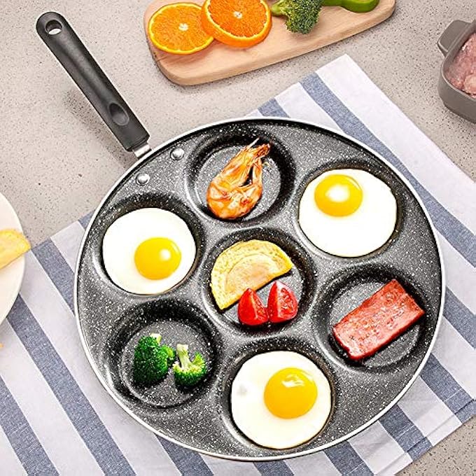 AMONIDA 7Hole Frying Pan Fried Eggs Cooking Pancake Breakfast Skillet NonStick Coating Cookware Suitable For HomeHotel And Restaurant Kitchens - Image 5