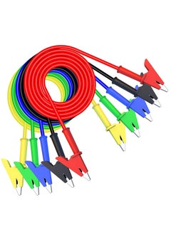 KASTWAVE Alligator Clips Test Leads, 5 Pcs Dual-Ended Crocodile Wire Cable with Insulators Clips Test Flexible Copper Cable for Electrical Testing 3.3ft/1m  - Image 1