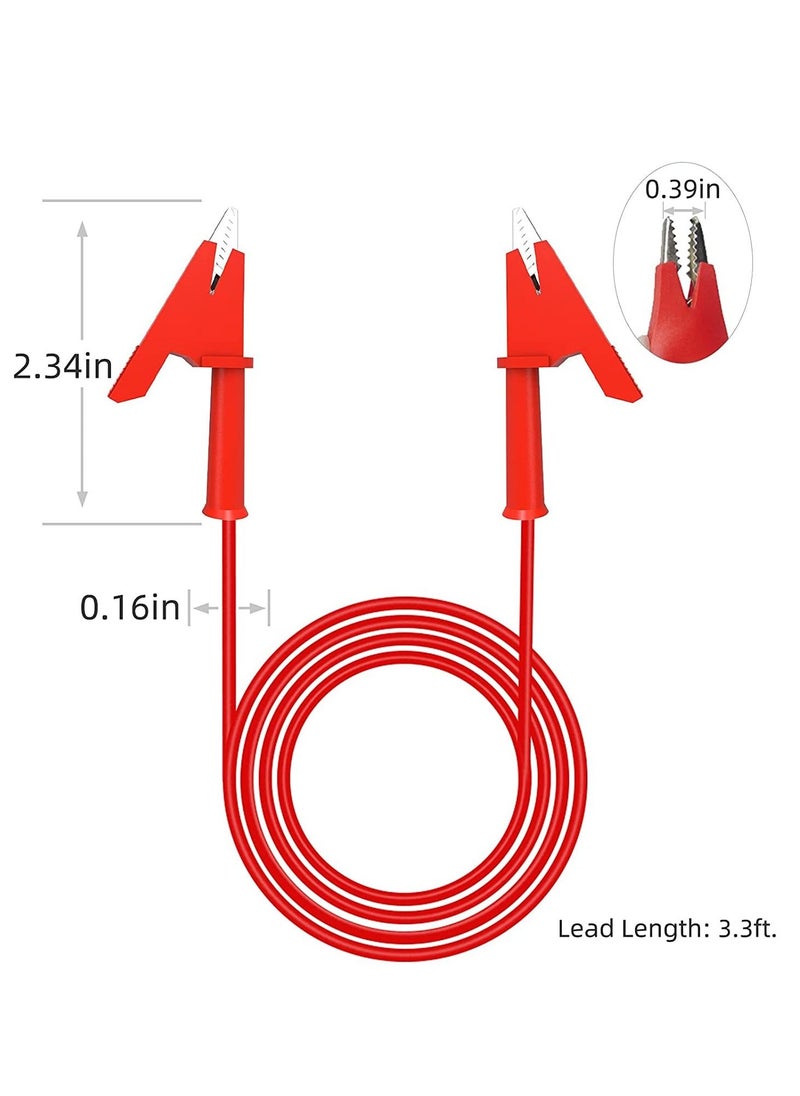 KASTWAVE - Alligator Clips Test Leads, 5 Pcs Dual-Ended Crocodile Wire Cable with Insulators Clips Test Flexible Copper Cable for Electrical Testing 3.3ft/1m - Image 1