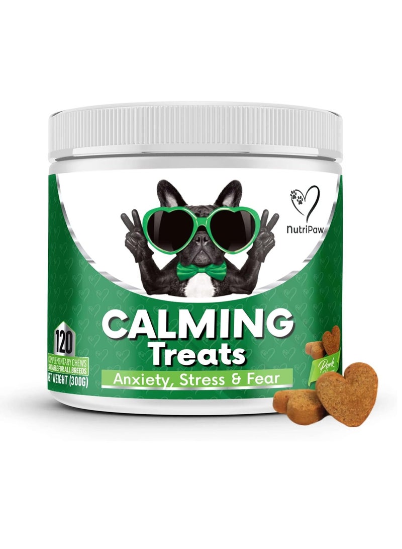 Nutri Calming Treats For Dogs Reduce Stress Fear Separation Anxiety Barking Hyperactivity Reactivity Aggression Travel Issues Relaxation without Drowsiness dogs - Image 1