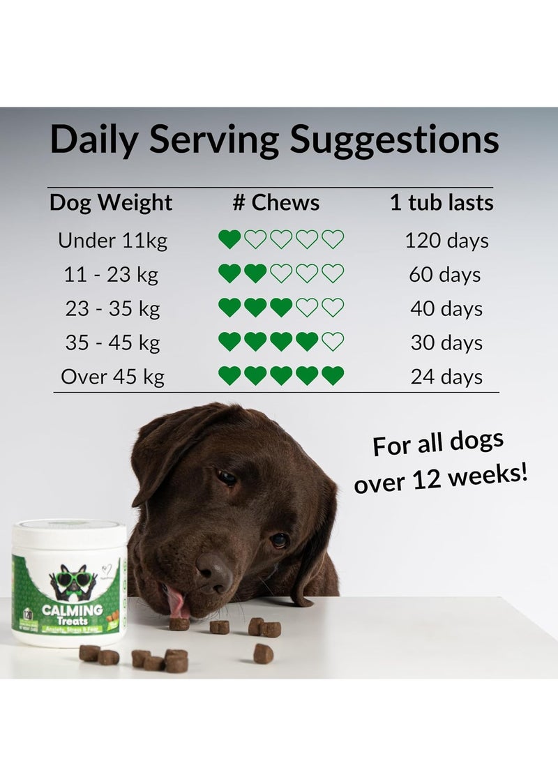 Nutri Calming Treats For Dogs Reduce Stress Fear Separation Anxiety Barking Hyperactivity Reactivity Aggression Travel Issues Relaxation without Drowsiness dogs - Image 3