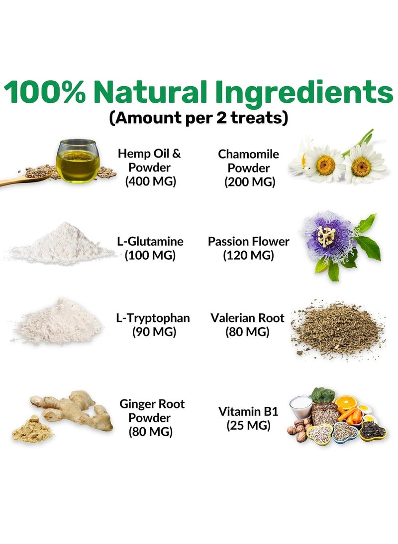 Nutri Calming Treats For Dogs Reduce Stress Fear Separation Anxiety Barking Hyperactivity Reactivity Aggression Travel Issues Relaxation without Drowsiness dogs - Image 5