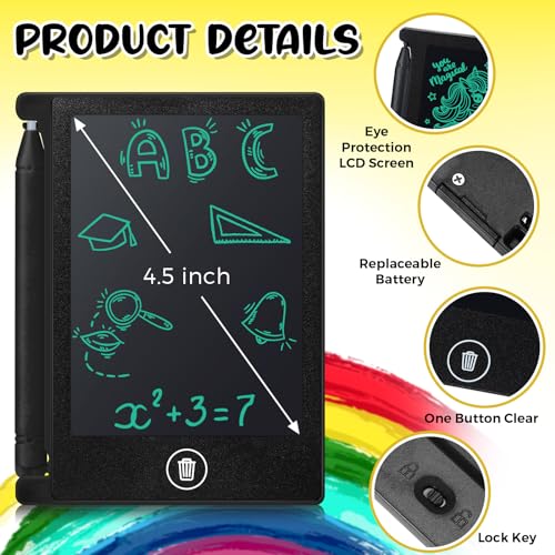 Zhehao 24 Pack LCD Mini Writing Tablet for Kids 45 Inch Doodle Board Bulk Erasable Reusable Electronic Drawing Pad Birthday Party Favors Goodie Bag Classroom GiftsBlack - Image 5