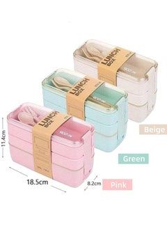 Lunch Box for Kids, 900ml Wheat Straw Leakproof Eco-Friendly Lunch Box, 3-in-1 Compartment Stackable Box for Kids and Adults, Reusable Food Containers for School - pzsku/Z0F7E95BCEF16EA852C58Z/45/_/1734977122/44b25889-6dd9-4090-9767-6838274716e7