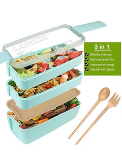 Lunch Box for Kids, 900ml Wheat Straw Leakproof Eco-Friendly Lunch Box, 3-in-1 Compartment Stackable Box for Kids and Adults, Reusable Food Containers for School - pzsku/Z0F7E95BCEF16EA852C58Z/45/_/1734977123/137940fe-b96f-46c8-8e0c-30fae728fbc0